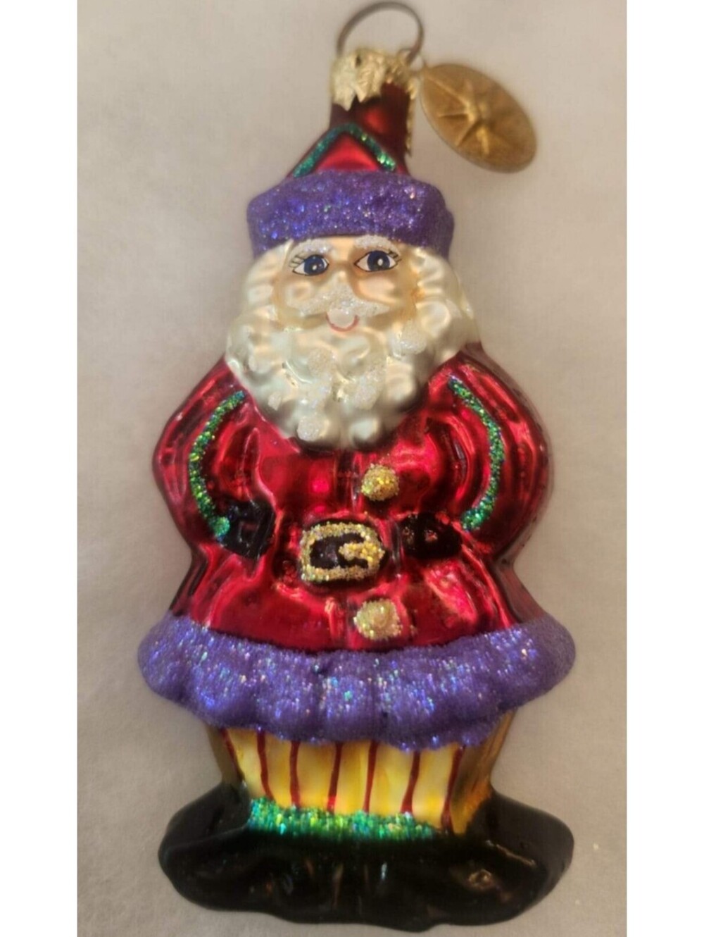 CHRISTOPHER RADKO Little Gem Ginger Snap Santa Glass Christmas Ornament w/Box